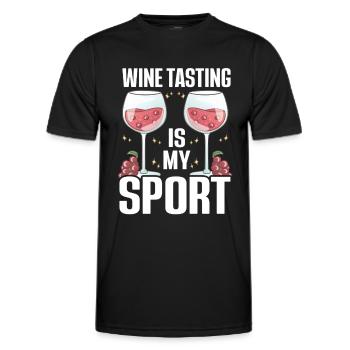 Wine Tasting Funny Wine Lover - Männer Funktions-T-Shirt - Schwarz - Vorne - AI Model Male 178 dark (178cm)