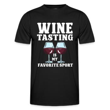 Wine Tasting Funny Wine Lover - Männer Funktions-T-Shirt - Schwarz - Vorne - AI Model Male 178 dark (178cm)