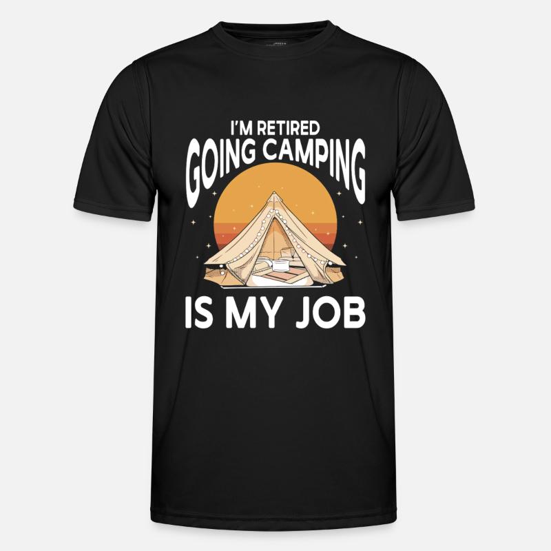 Camping Campfire Camper - Männer Funktions-T-Shirt - Schwarz