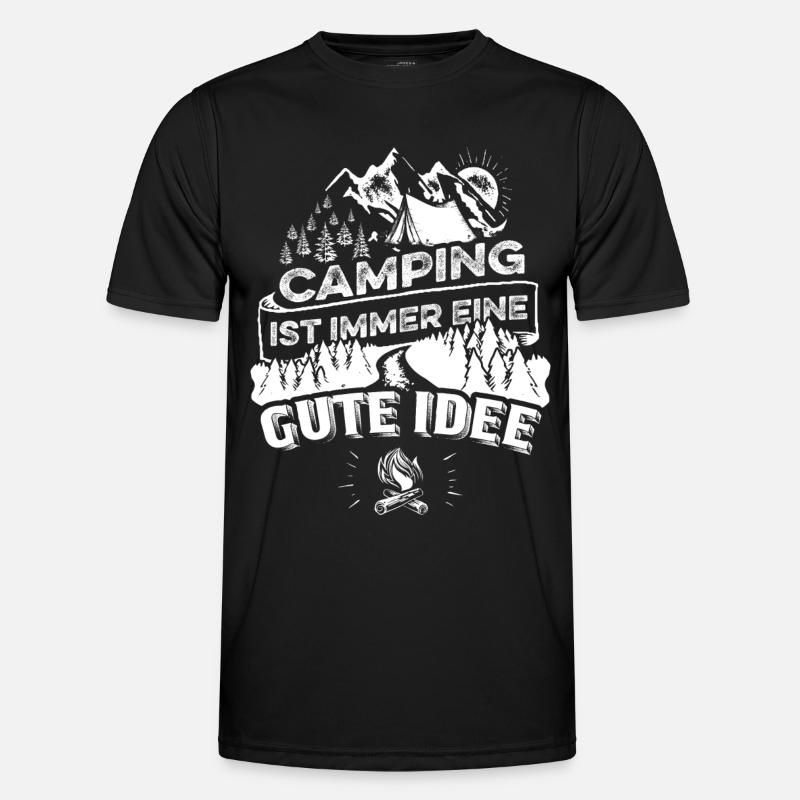 Camping eine gute Idee - Männer Funktions-T-Shirt - Schwarz