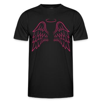 Engelsflügel in rosa - Männer Funktions-T-Shirt - Schwarz - Vorne - AI Model Male 178 dark (178cm)