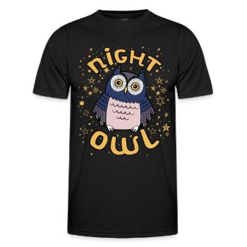 night owl - Men's Functional T-Shirt - black - Front - AI Model Male 178 dark (178cm)