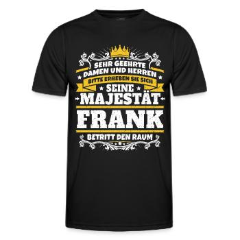 Seine Majestät Frank - Männer Funktions-T-Shirt - Schwarz - Vorne - AI Model Male 178 dark (178cm)