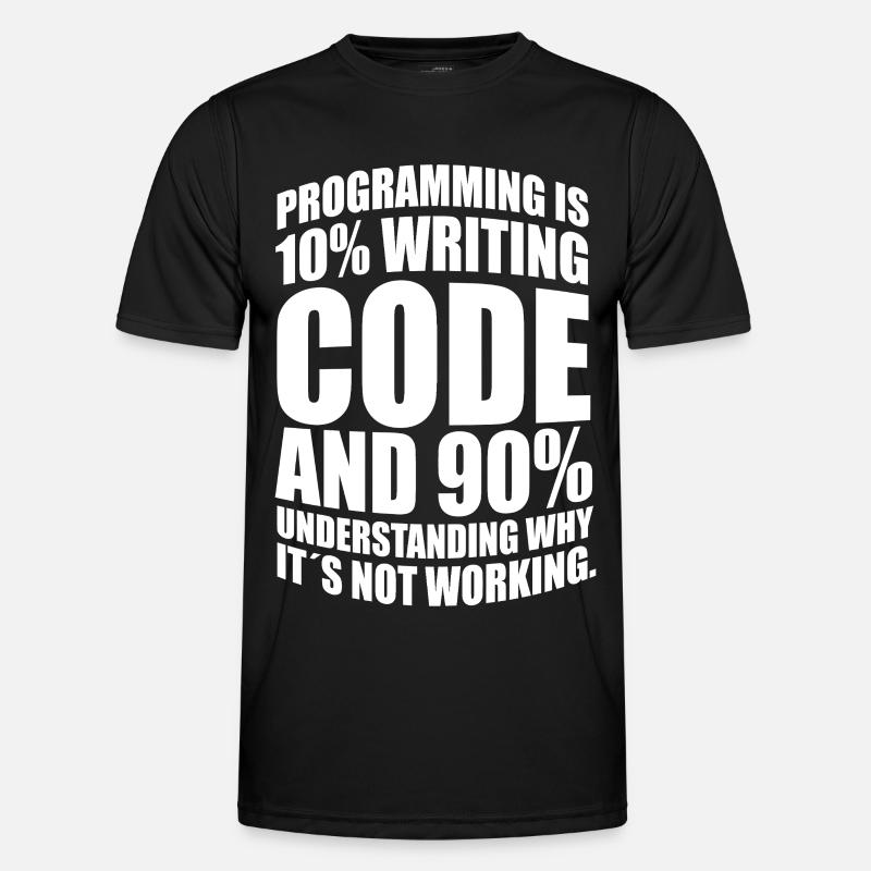 Nerd nerdig Geek lustige Sprüche Programmierer - Männer Funktions-T-Shirt - Schwarz