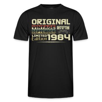 1984 - Die Legenden werden im September 1984 geboren - Männer Funktions-T-Shirt - Schwarz - Vorne - AI Model Male 178 dark (178cm)