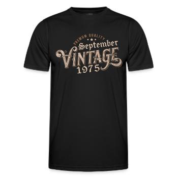 September 1975 Geburtstagsgeschenk September 1975 - Männer Funktions-T-Shirt - Schwarz - Vorne - AI Model Male 178 dark (178cm)