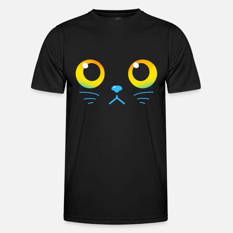 Curious Black Cat Eyes - Men's Functional T-Shirt - black