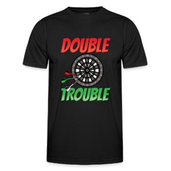 Lustiges Dart Geschenk double trouble Dartboard - Männer Funktions-T-Shirt - Schwarz - Vorne - AI Model Male 178 dark (178cm)