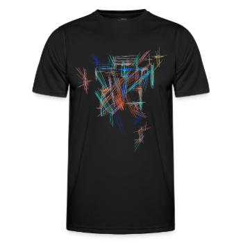 Modèle de futurisme - T-shirt sport Homme - noir - Devant - AI Model Male 178 dark (178cm)