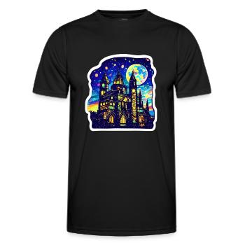 Magic Castle in the Moonshine - Männer Funktions-T-Shirt - Schwarz - Vorne - AI Model Male 178 dark (178cm)