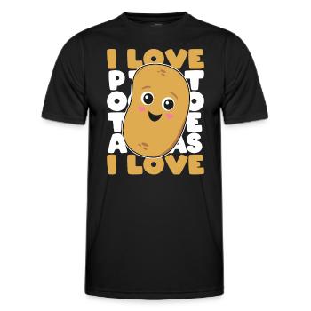 J’aime les pommes de terre Pomme de terre Cadeau de pommes de terre - T-shirt sport Homme - noir - Devant - AI Model Male 178 dark (178cm)