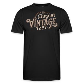 Geschenk August 1957 Geburtstag August 1957 August - Männer Funktions-T-Shirt - Schwarz - Vorne - AI Model Male 178 dark (178cm)