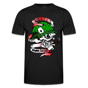 hardstyle punchcore - T-shirt sport Homme - noir - Devant - AI Model Male 178 dark (178cm)