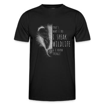 Je parle de la faune et je sais des choses! Mèmes de la faune - T-shirt sport Homme - noir - Devant - AI Model Male 178 dark (178cm)
