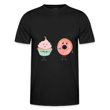 Donut und Muffin Szene Design - Männer Funktions-T-Shirt - Schwarz - Vorne - AI Model Male 178 dark (178cm)