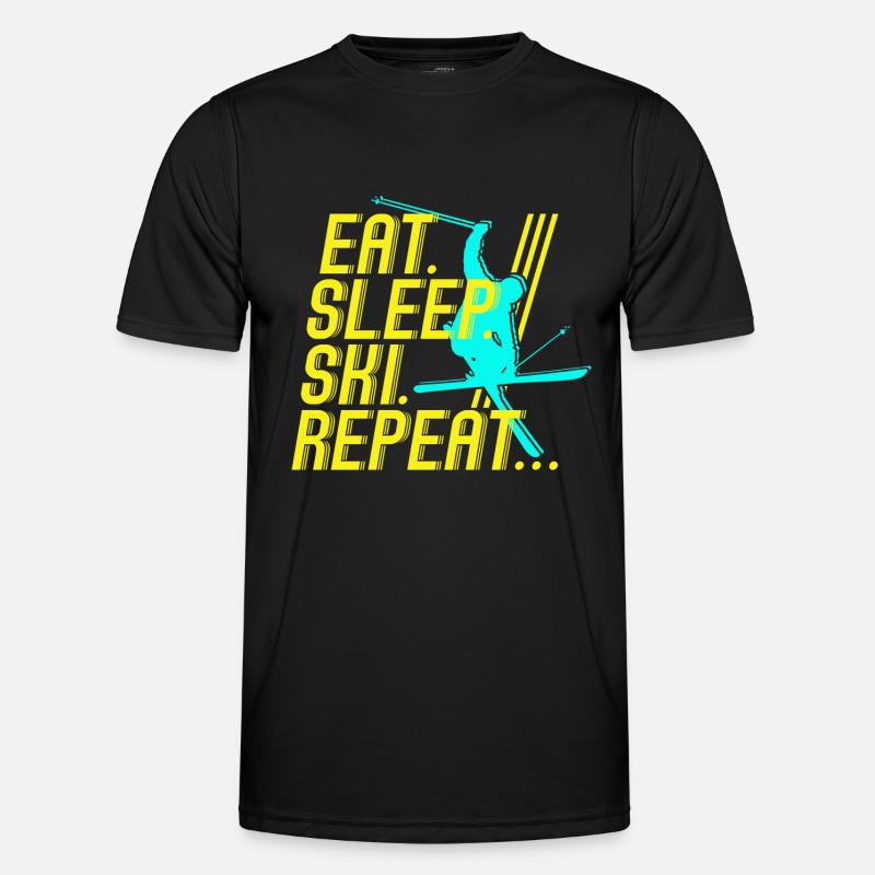 EAT SLEEP SKI REPEAT Men's Functional T-Shirt
