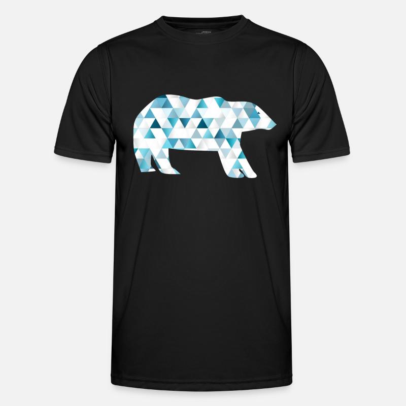 Polar bear with triangles - Men's Functional T-Shirt - black