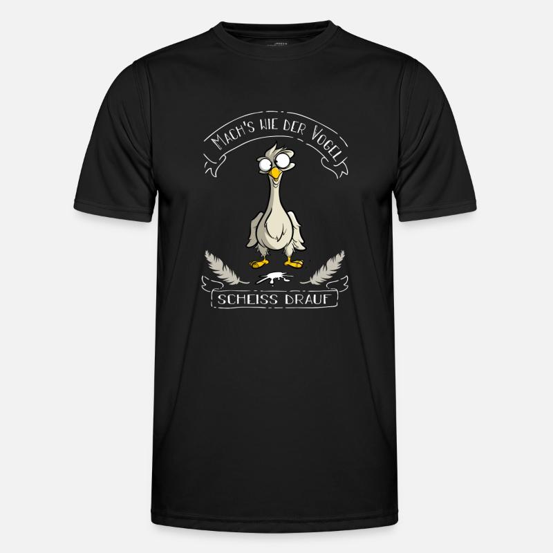 Do it like the bird - shit on it - Men's Functional T-Shirt - black