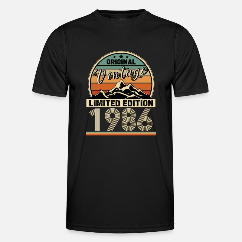 1986 - Männer Funktions-T-Shirt - Schwarz