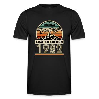 1982 - T-shirt sport Homme - noir - Devant - AI Model Male 178 dark (178cm)