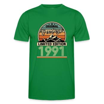 1991 - Men's Functional T-Shirt - kelly green - Front - AI Model Male 178 dark (178cm)
