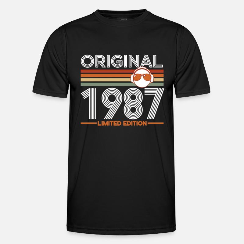 1987 - Männer Funktions-T-Shirt - Schwarz