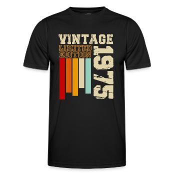 1975 - Männer Funktions-T-Shirt - Schwarz - Vorne - AI Model Male 178 dark (178cm)