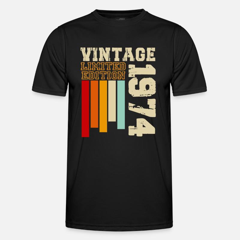 1974 - Männer Funktions-T-Shirt - Schwarz