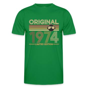 1974 - Männer Funktions-T-Shirt - Kelly Green - Vorne - AI Model Male 178 dark (178cm)