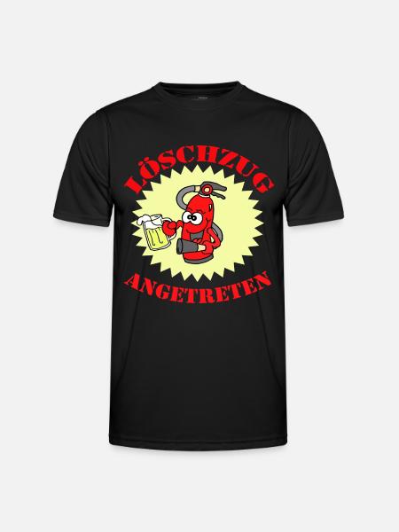 Löschzug angetreten - Männer Funktions-T-Shirt - Schwarz