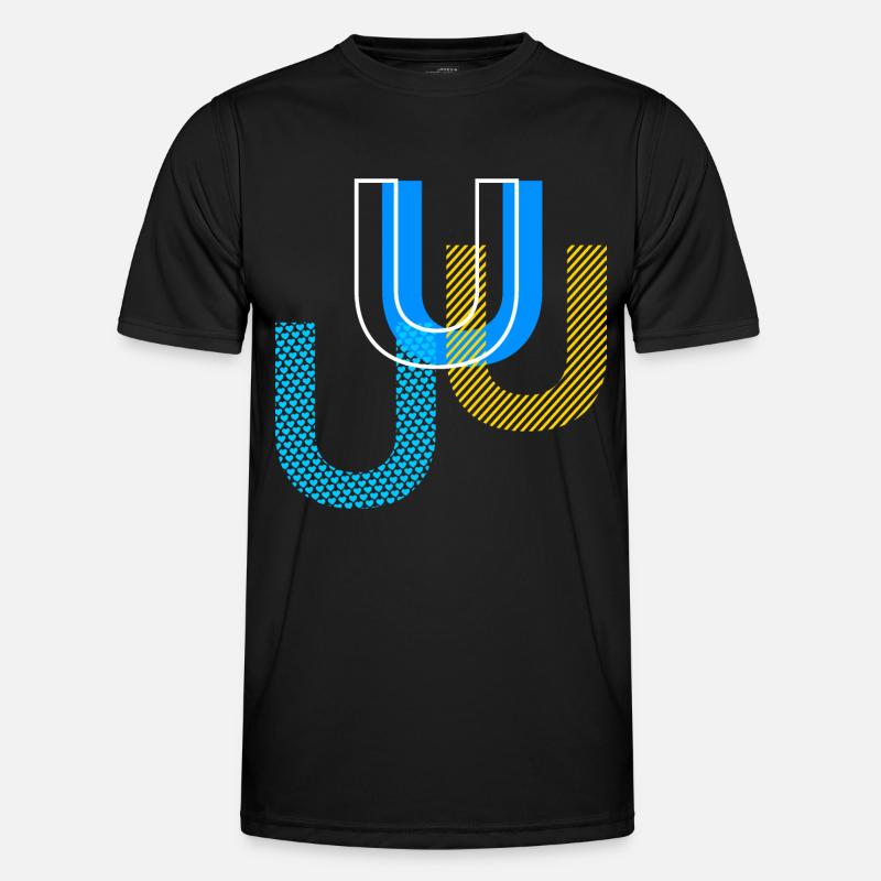 U Buchstabe - Männer Funktions-T-Shirt - Schwarz