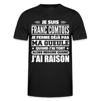 Franche Comtois Ich halte nicht meinen Mund. Franche Comtois - Männer Funktions-T-Shirt - Schwarz - Vorne - AI Model Male 178 dark (178cm)