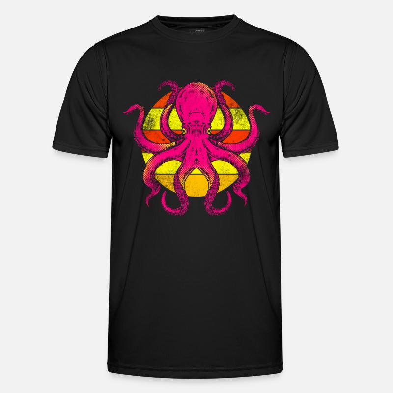 Colorful Octopus Squid Sick Men's Functional T-Shirt
