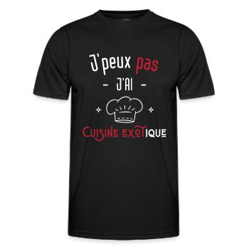 j'peux pas j'ai cuisine exotique - T-shirt sport Homme - noir - Devant - AI Model Male 178 dark (178cm)