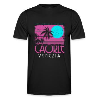 CAORLE VENEZIA ITALIE BEACH CLUB CADEAU RETRO - T-shirt sport Homme - noir - Devant - AI Model Male 178 dark (178cm)