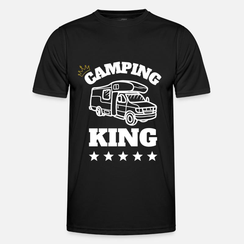 Camping King Geschenkidee - Männer Funktions-T-Shirt - Schwarz