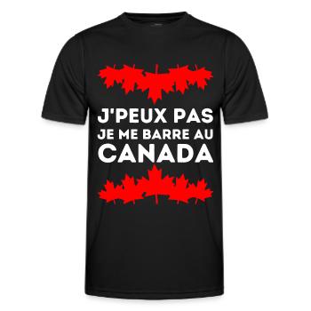 J'peux Pas Je Me Barre Au Canada Feuille D'érable - T-shirt sport Homme - noir - Devant - AI Model Male 178 dark (178cm)