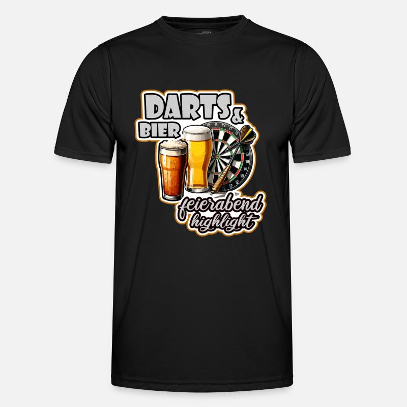 Darts und Bier Feierabend highlight- Dart Spruch Männer Funktions-T-Shirt