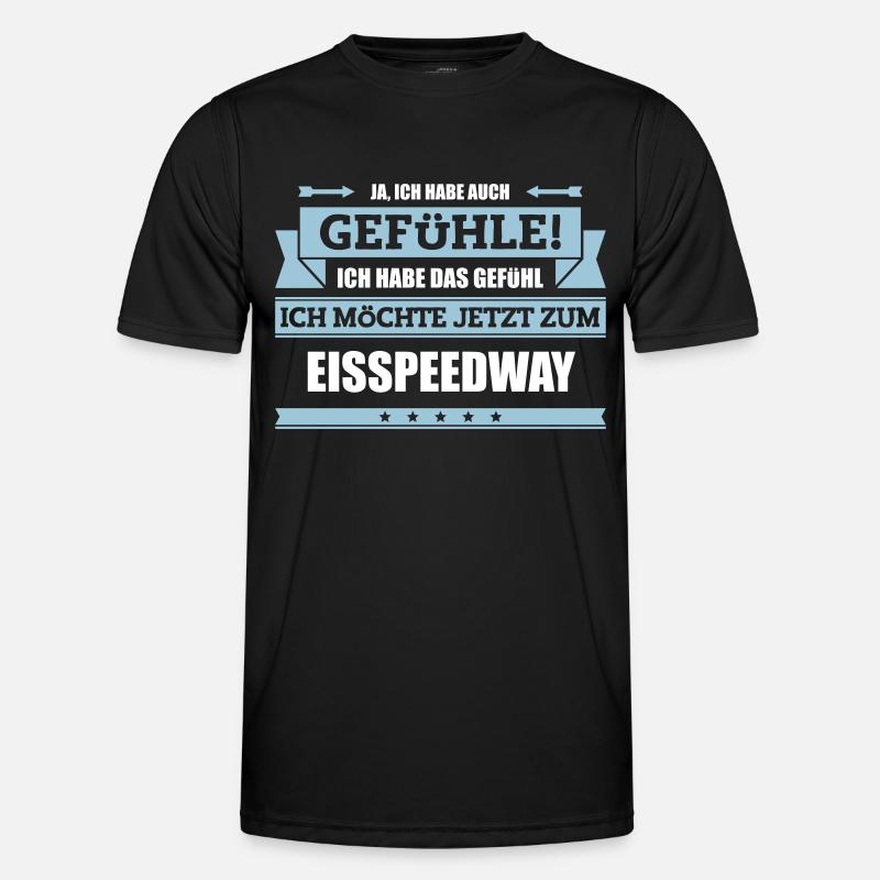 Lustiger Eisspeedway Spruch Männer Funktions-T-Shirt