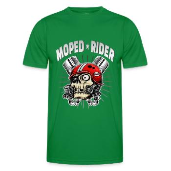 Cyclomoteur Skull Biker Cult - T-shirt sport Homme - vert - Devant - AI Model Male 178 dark (178cm)