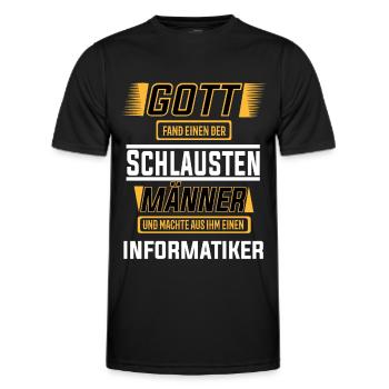 Informatiker, einer der schlausten Männer der Welt - Männer Funktions-T-Shirt - Schwarz - Vorne - AI Model Male 178 dark (178cm)