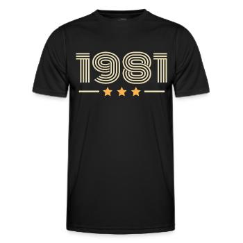 Legendär seit 1981 Geburtstagsgeschenk 1981 - Männer Funktions-T-Shirt - Schwarz - Vorne - AI Model Male 178 dark (178cm)