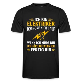 ich bin elektriker geschenk für elektriker - Männer Funktions-T-Shirt - Schwarz - Vorne - AI Model Male 178 dark (178cm)