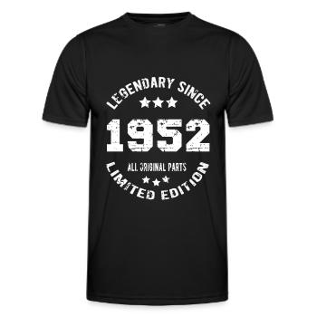 Legend since 1952 Birthday 70 Years Born in 1952 - Männer Funktions-T-Shirt - Schwarz - Vorne - AI Model Male 178 dark (178cm)