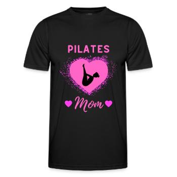 Pilates Mom, Pilates Mama Liebe - Männer Funktions-T-Shirt - Schwarz - Vorne - AI Model Male 178 dark (178cm)