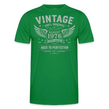 Jahrgang August 1976, Baujahr August 1976 - August 1976 - Männer Funktions-T-Shirt - Kelly Green - Vorne - AI Model Male 178 dark (178cm)