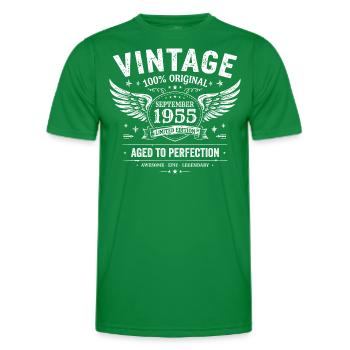 Born in September 1955 - Men's Functional T-Shirt - kelly green - Front - AI Model Male 178 dark (178cm)