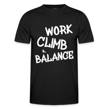 Klettern Kletterer Climbing Abseilen - Männer Funktions-T-Shirt - Schwarz - Vorne - AI Model Male 178 dark (178cm)