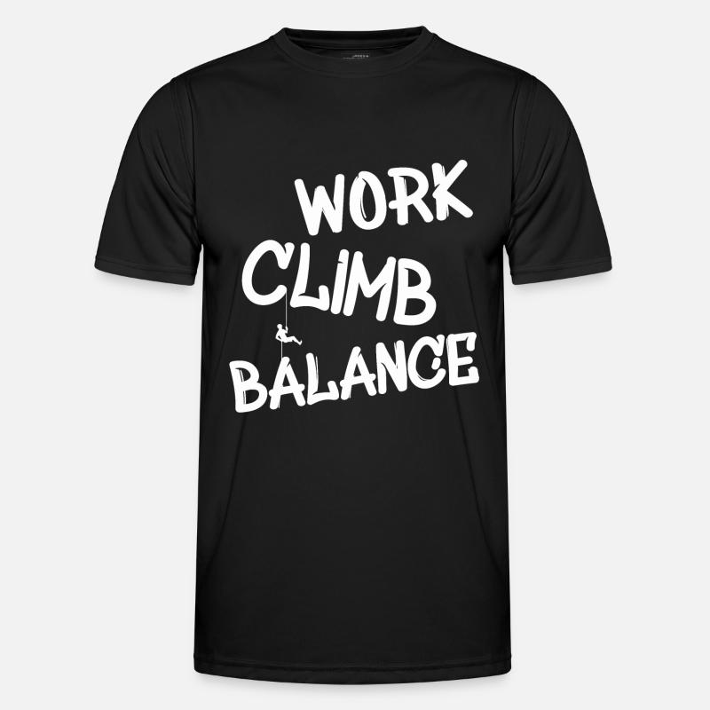 Klettern Kletterer Climbing Abseilen - Männer Funktions-T-Shirt - Schwarz