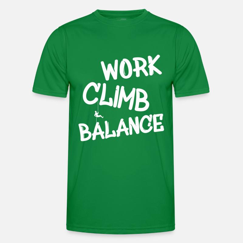 Klettern Kletterer Climbing Abseilen Männer Funktions-T-Shirt